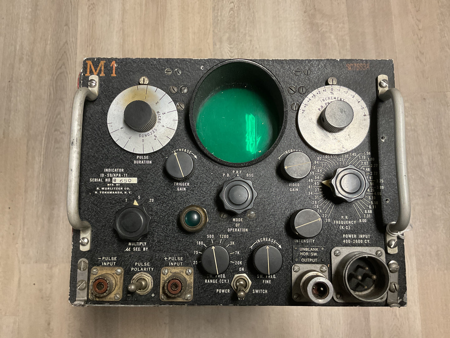 WWII U.S. Navy Air Force’s Radar Indicator Unit-ID-59/APA-11 Wurlitzer CRT Scope