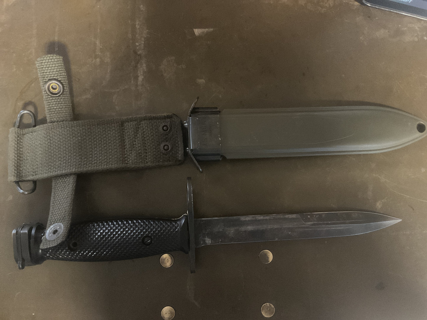 Vietnam-Era U.S. M7 Bayonet with M10 Scabbard