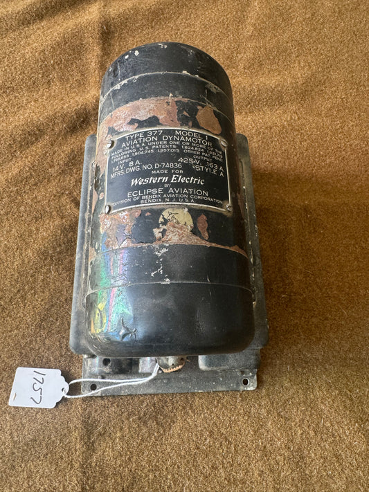 Western Electric Type 377 Model 1 Aviation Dynamotor with CW-21109 Dynamotor Filter Unit WWII Aircraft Radio Power Supply