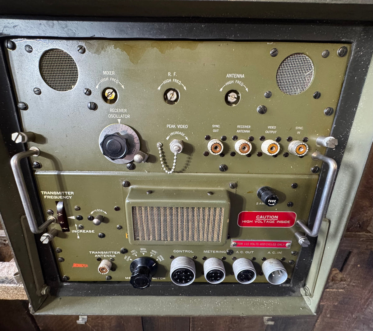 WWII U.S. Military RT-48A/TPX-1 IFF Radar Transmitter-Receiver with Case & Schematic