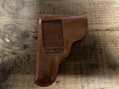 German 1941-Dated CZ Model 27 Leather Pistol Holster-WWII Pattern, CZ & Waffenamt Marks