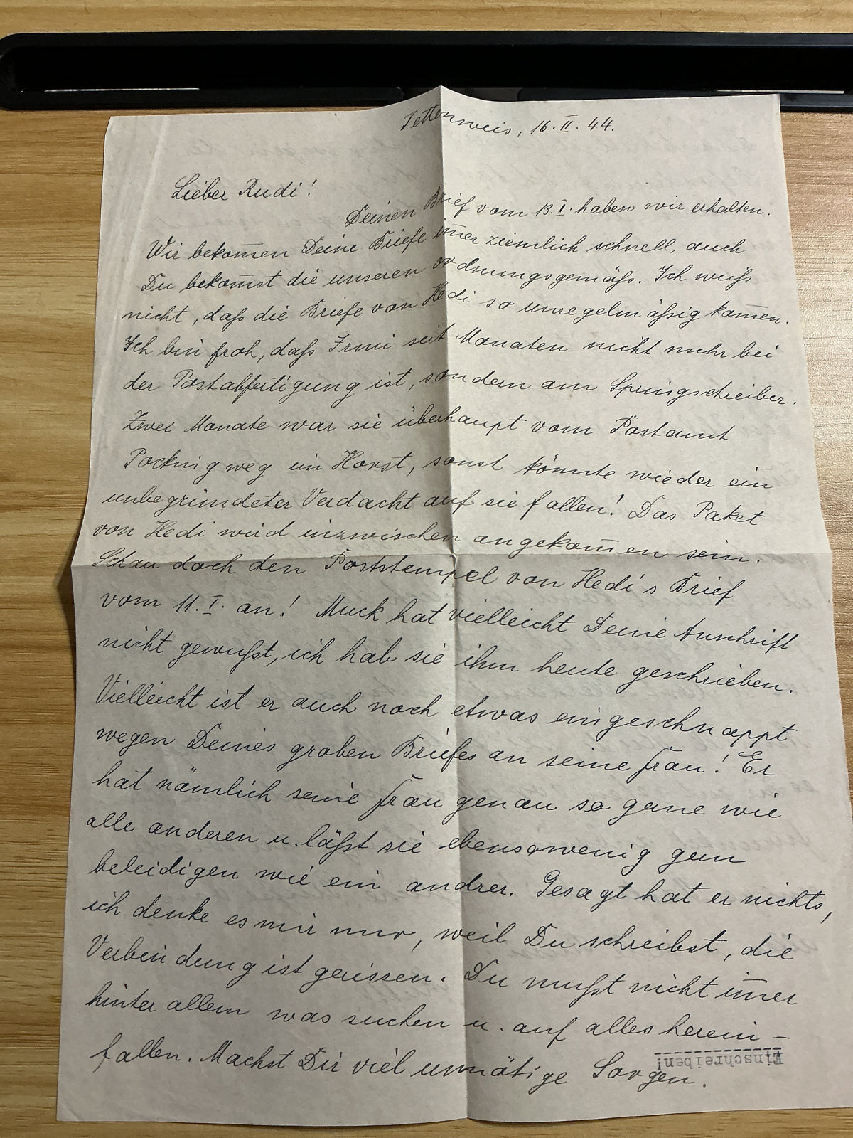 WWII German Feldpost Letter & Envelope-February 1944-Paratrooper School Address