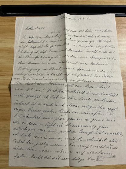 WWII German Feldpost Letter & Envelope-February 1944-Paratrooper School Address
