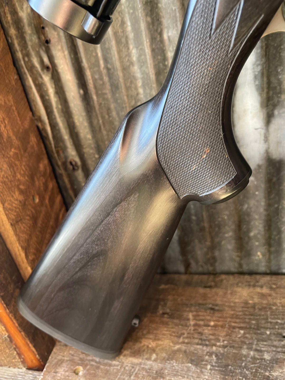 Ruger M77 Compact .243 Win – Stainless / Black Laminate – Vortex Crossfire II 4-12x Scope