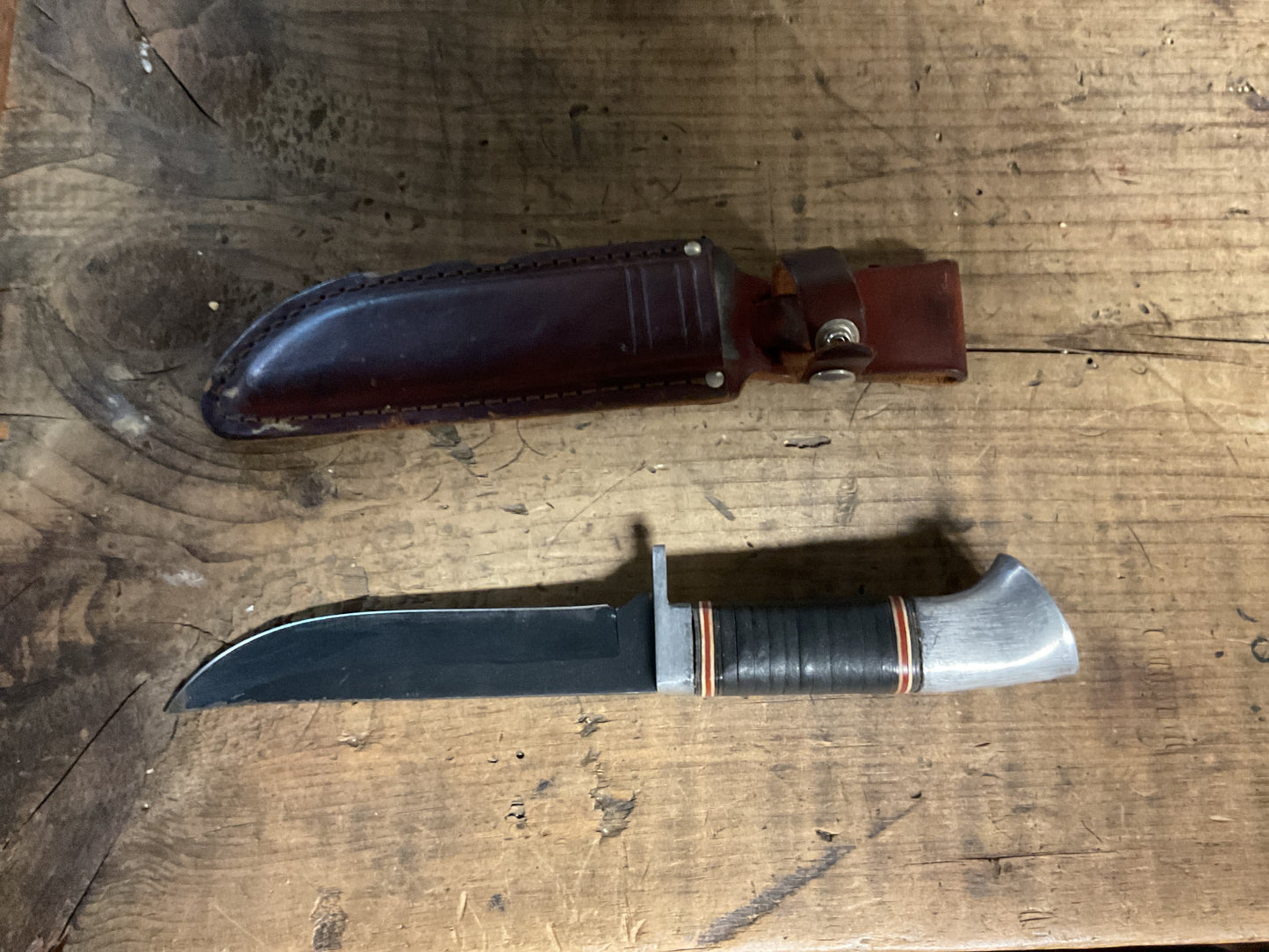 Western USA W49 Bowie Knife w/ Original Leather Sheath