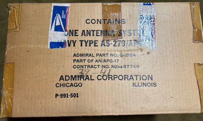 NOS U.S. Navy AS-279/APG-17 Antenna System Components — Original Admiral Corp Box