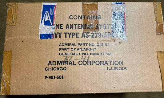 NOS U.S. Navy AS-279/APG-17 Antenna System Components — Original Admiral Corp Box