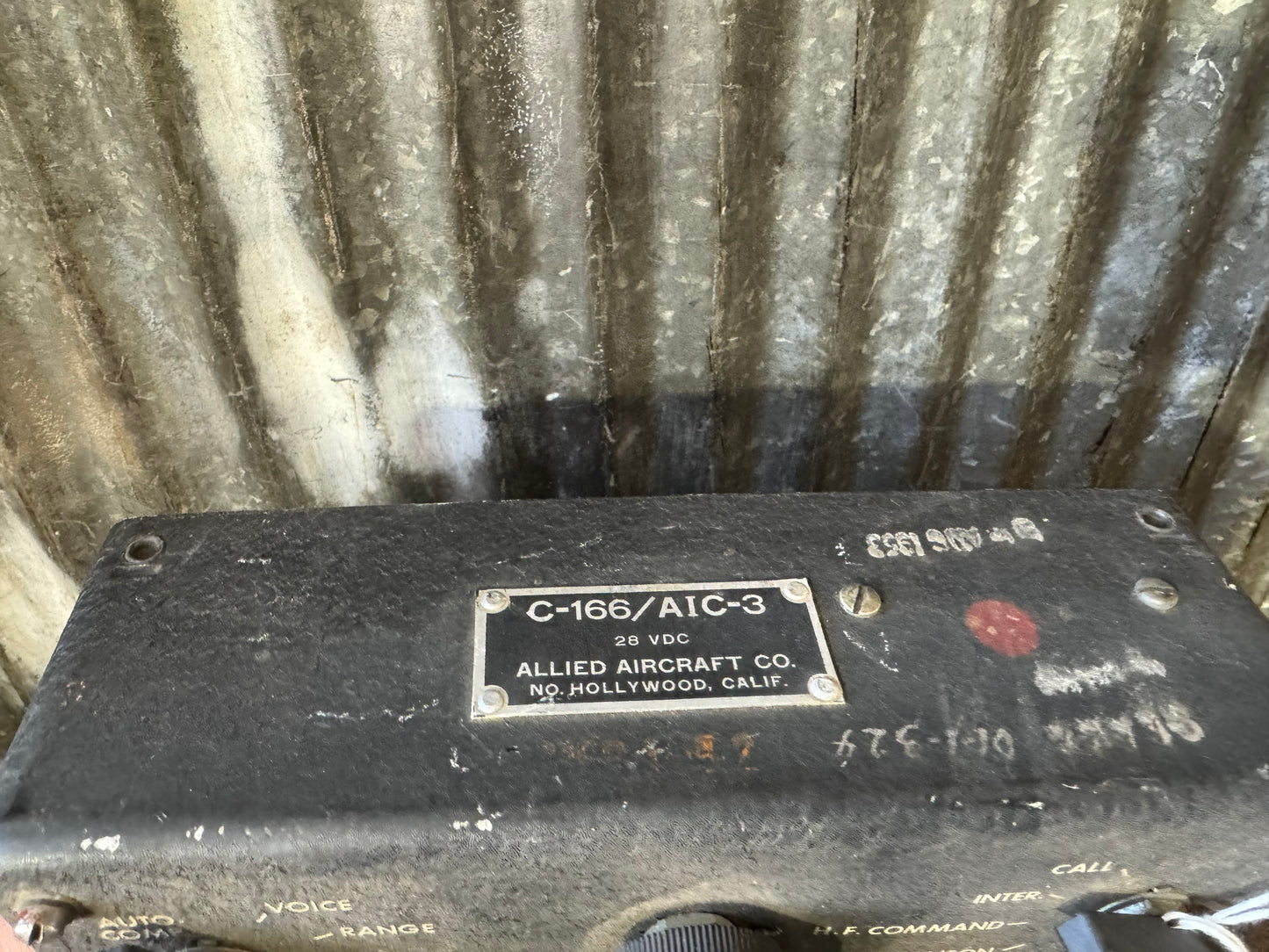 Original WWII-era C-166/AIC-3 Aircraft Interphone Control Panel by Allied Aircraft Co.