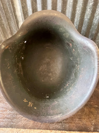 WWII German M42 Helmet Shell – Original Interior Paint & Named/Initialed