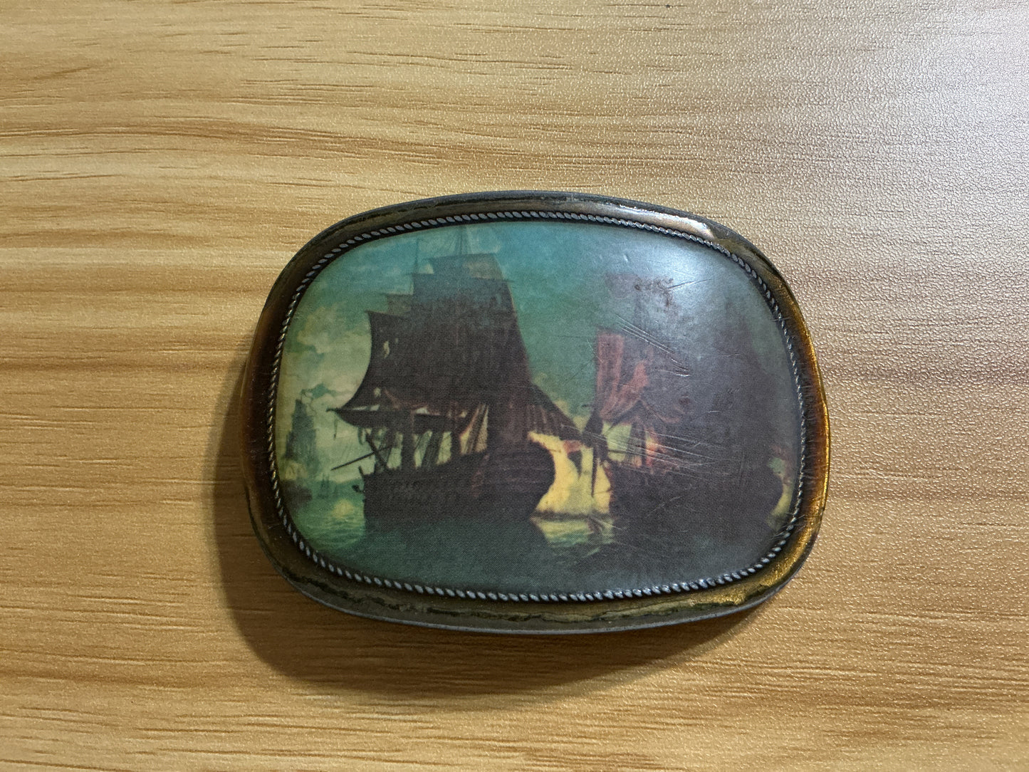 Vintage Nautical Sailing Ship Belt Buckle