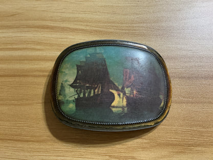 Vintage Nautical Sailing Ship Belt Buckle