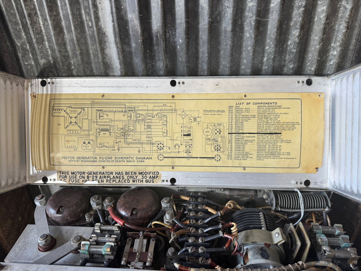 WWII B-29 Aircraft PU-7/AP Motor Generator – Wincharger / Zenith – U.S. Army Signal Corps