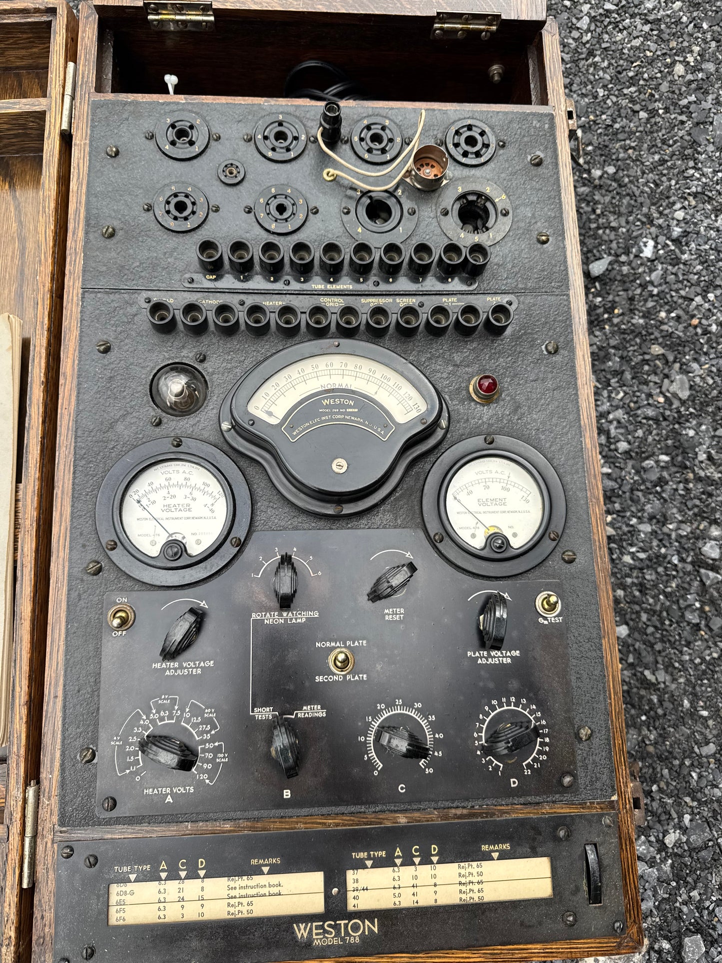 WWII U.S. Navy Weston Model OQ-3 / Model 788 Vacuum Tube Testing Equipment w/ Manual