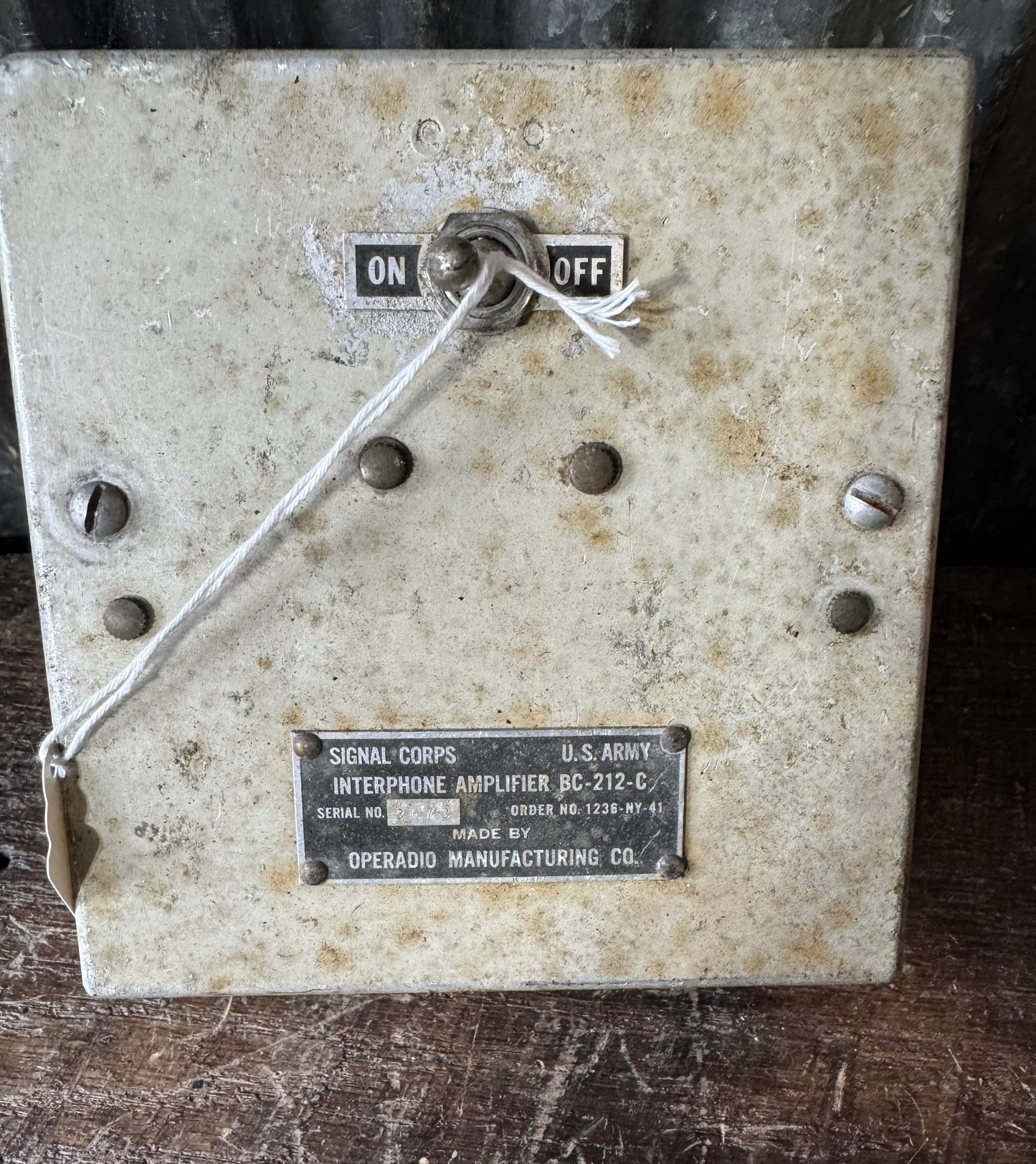 WWII U.S. Army Signal Corps BC-212-C Interphone Amplifier – Operadio Manufacturing Co.