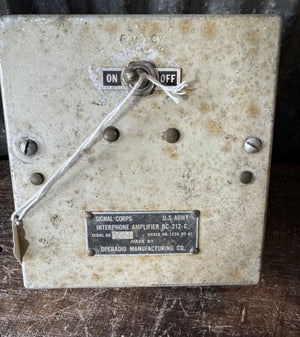 WWII U.S. Army Signal Corps BC-212-C Interphone Amplifier – Operadio Manufacturing Co.
