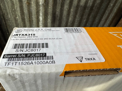 Tikka T3x Hunter – .243 Winchester

Like New in Box • Includes Factory Box