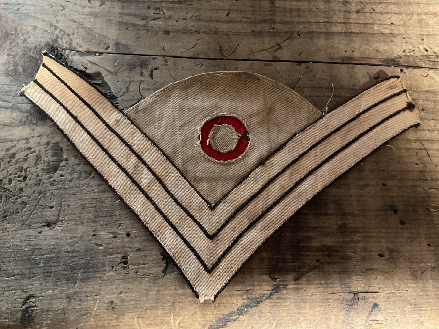 Original Spanish-American War Era U.S. Army Color Sergeant Khaki Chevron-Circa 1898-1901