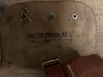 WWII German Luftwaffe P.37 (u)/ Femaru 37M Brown Leather Holster-jsd 1942
