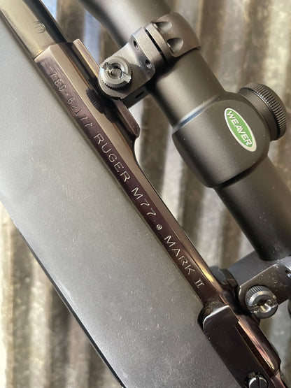Ruger M77 Mark II “Boat Paddle” Zytel Stock – 7.62x39 – Weaver 3-10x Scope