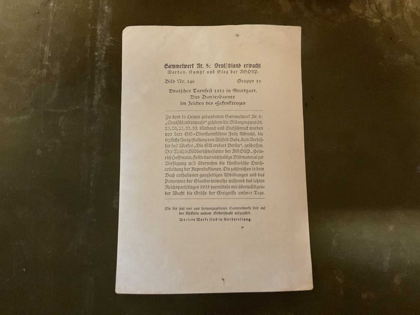 Original German Propaganda Photograph/Sammelbild