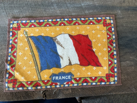 WWI Tobacco Felt Flag (approx 9x6)
