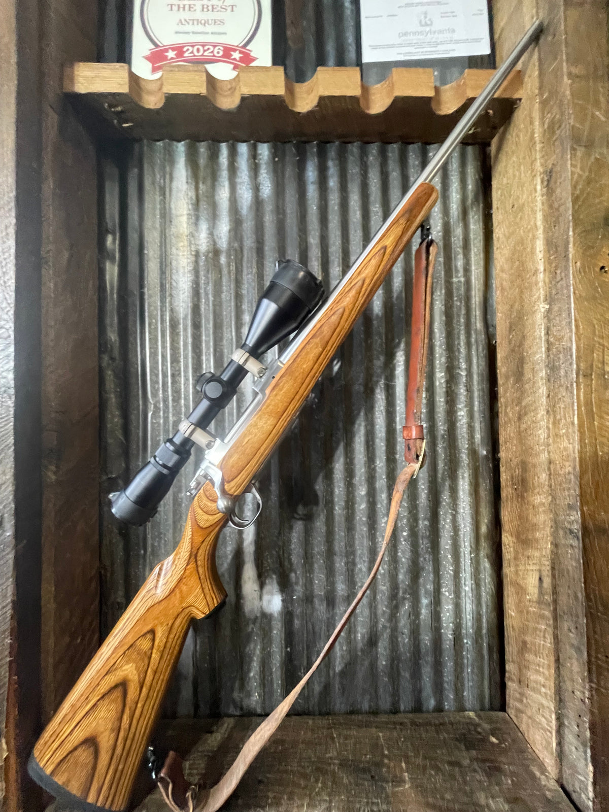 Ruger M77 Mark II Stainless Laminate .243 Winchester – Nikon 3-9x Scope