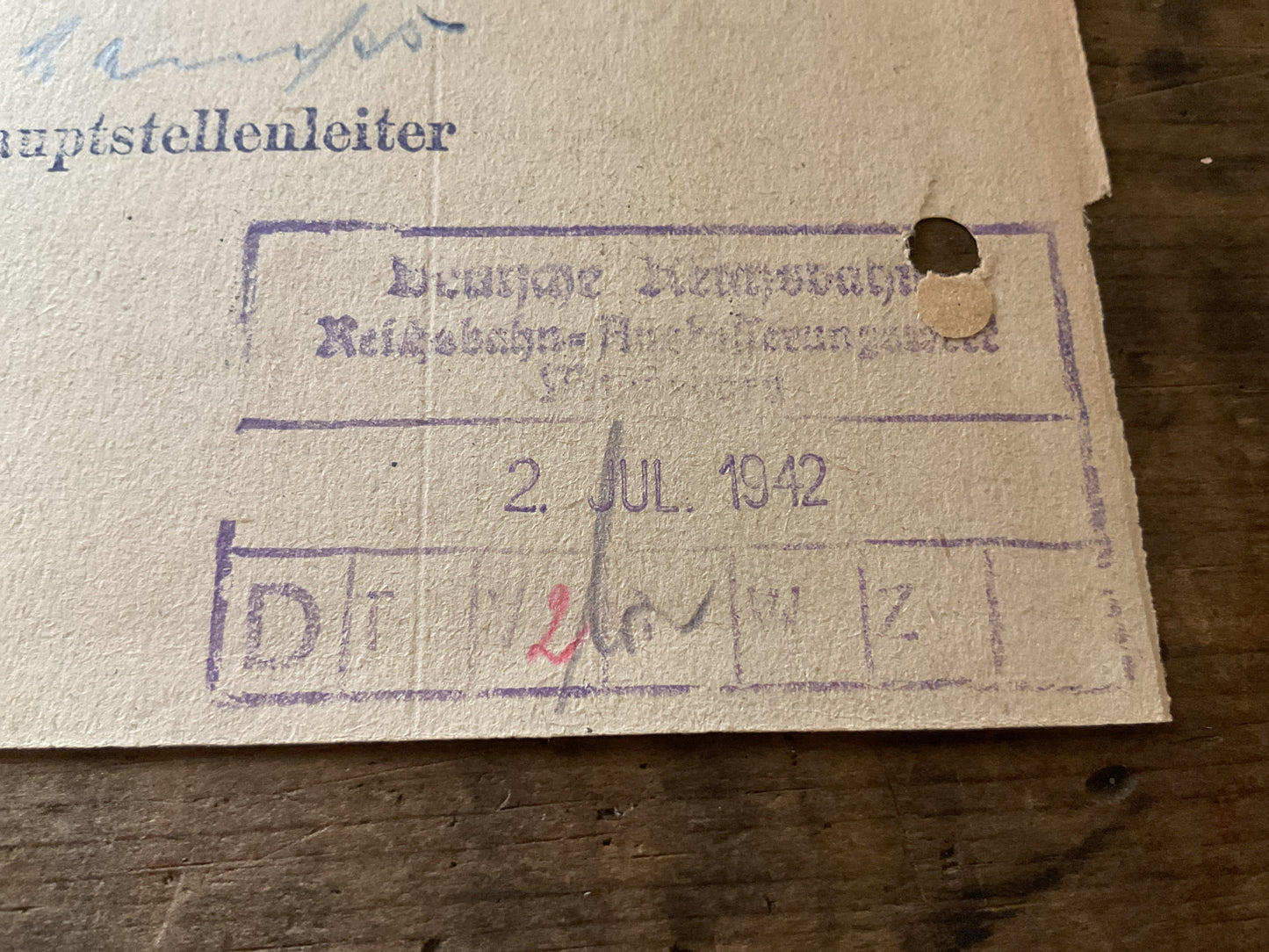 Original 1942 Deutsche Reichsbahn Political Reliability Inquiry to the NSDAP-Confidential Personnel Screening Letter