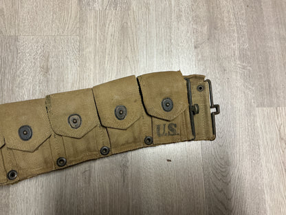 Original WWII U.S. Army M1923 Garand Cartridge Belt- Hinson & Mgf. Co.-Dated 1943