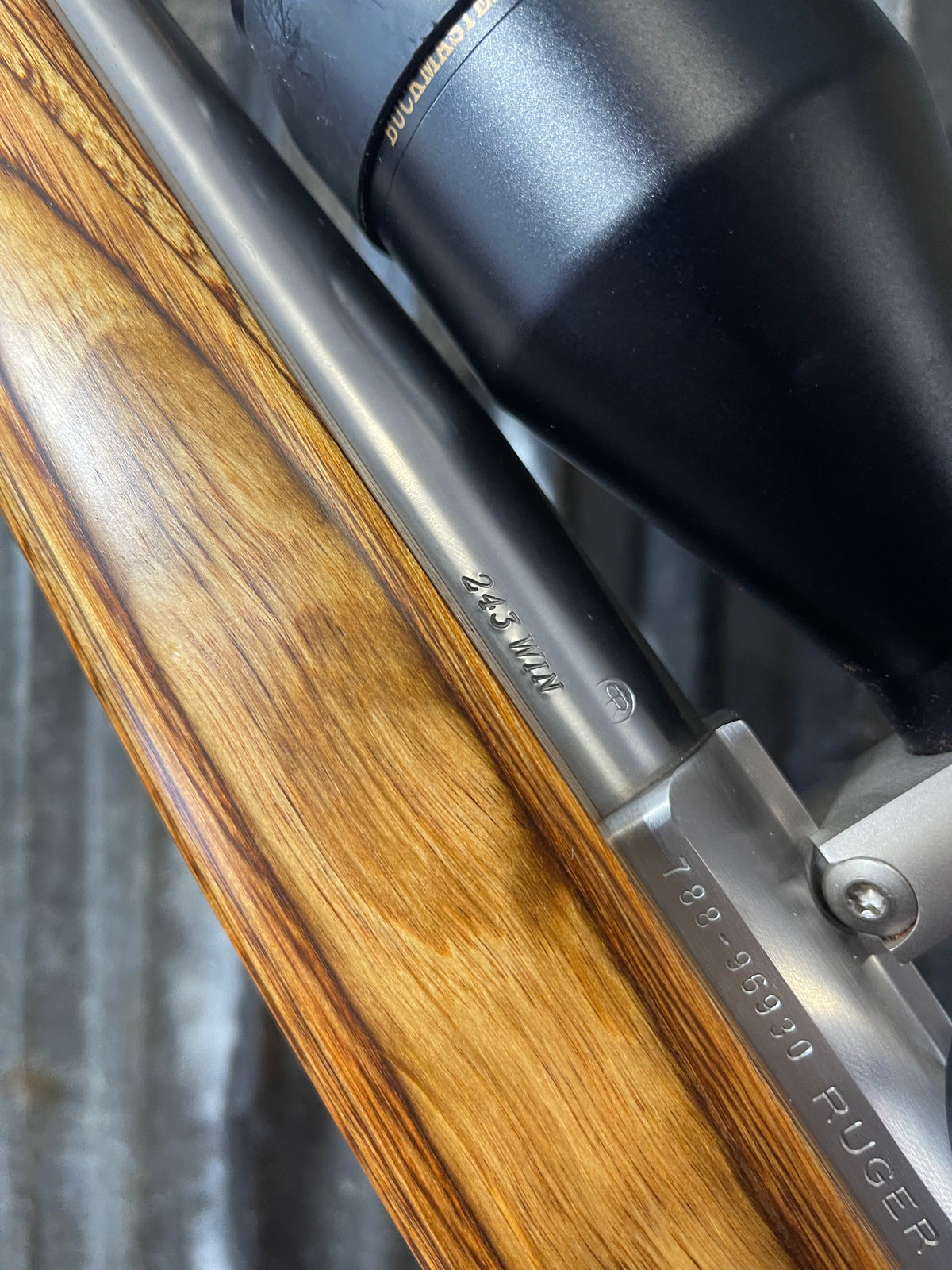 Ruger M77 Mark II Stainless Laminate .243 Winchester – Nikon 3-9x Scope