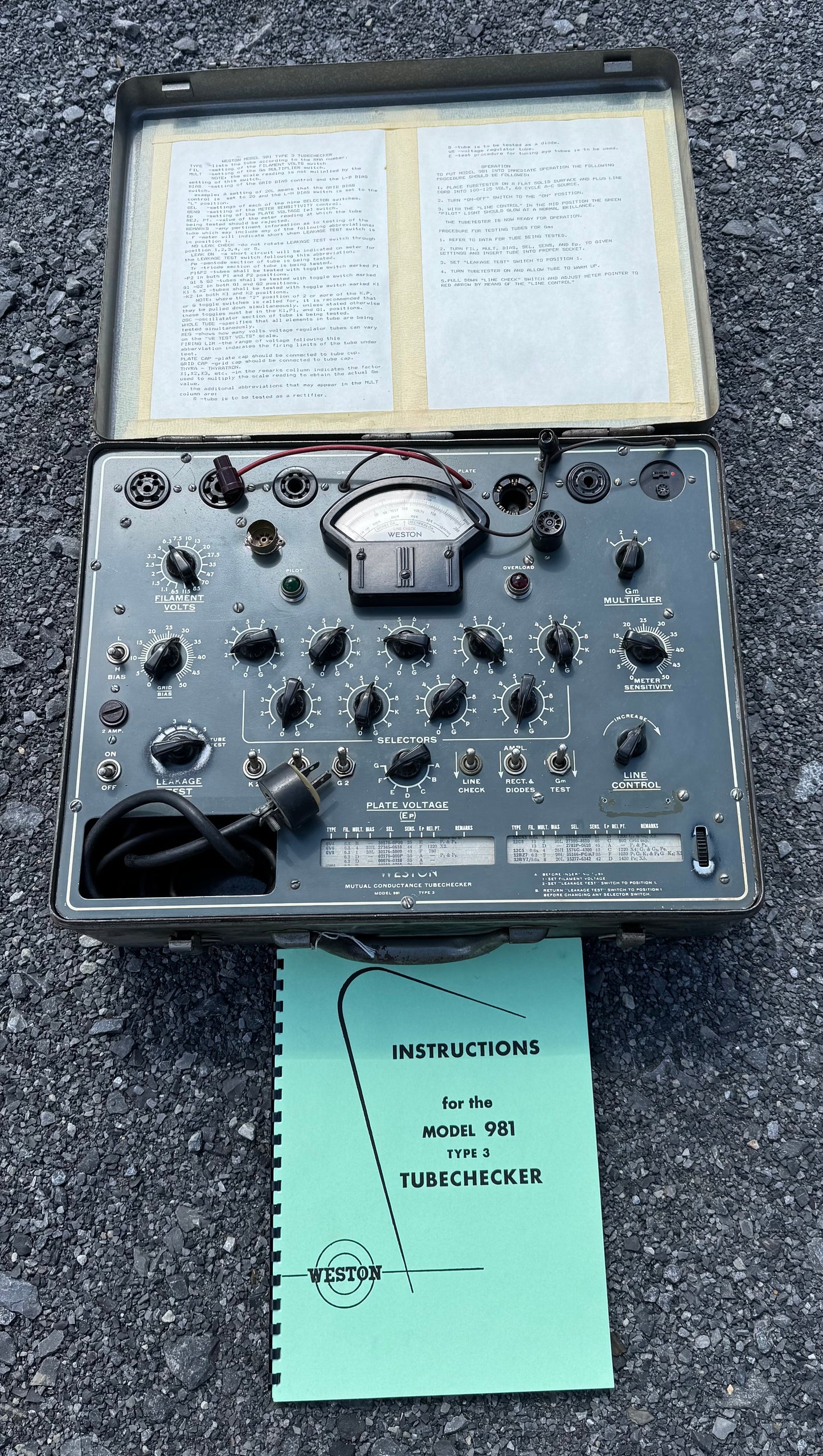 Original Weston Model 981 Type 3 Mutual Conductance Tube Checker