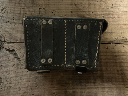 Original WWII German G43/K43 Black Leather Double Magazine Pouch