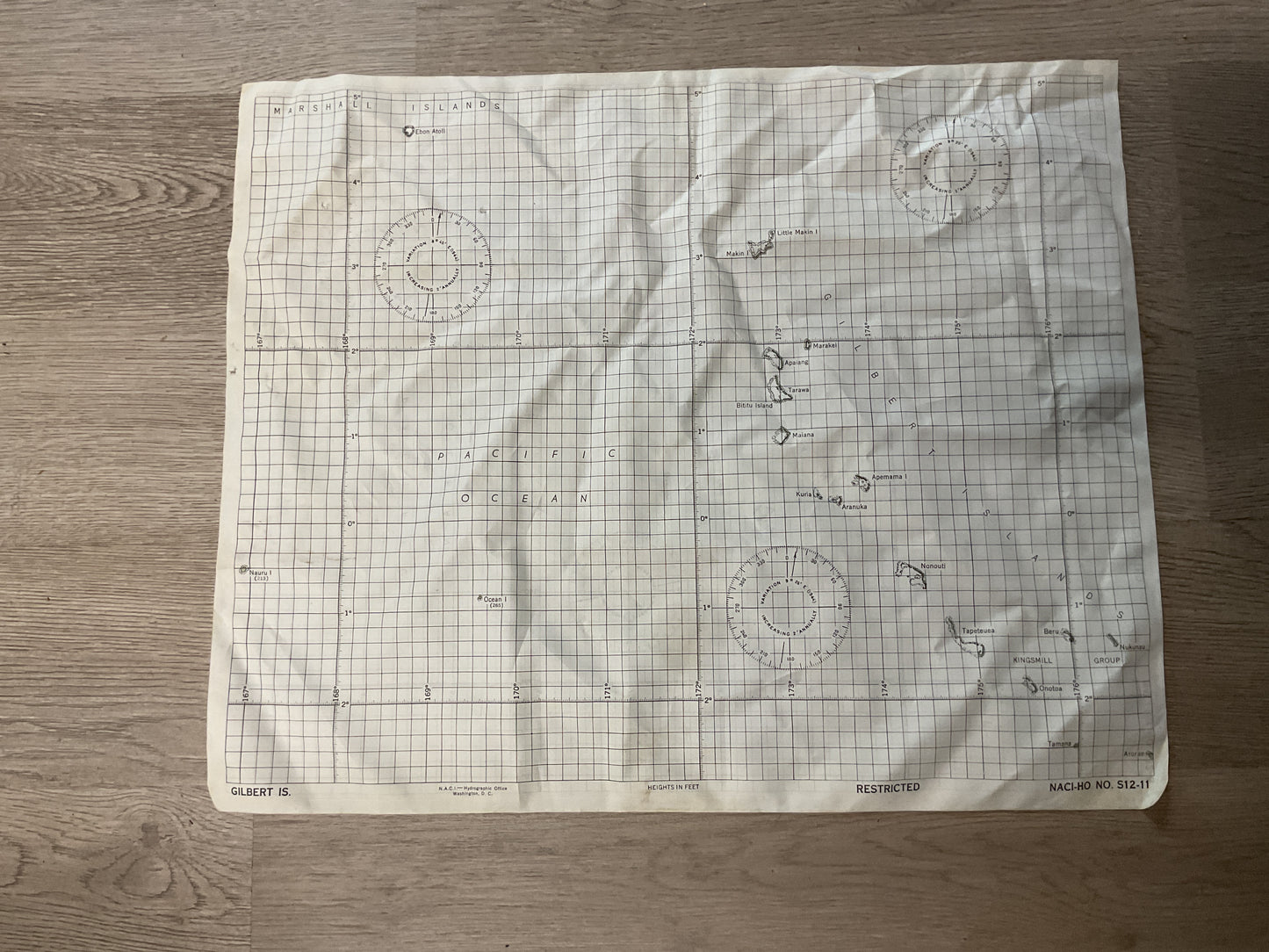 WWII Cloth Survivor Map for Pilot/Lifeboat