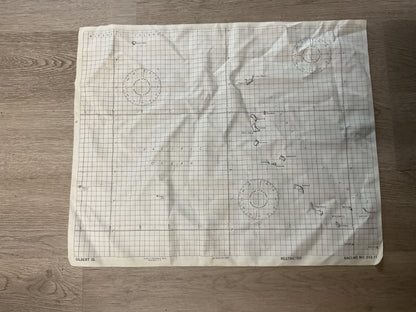 WWII Cloth Survivor Map for Pilot/Lifeboat