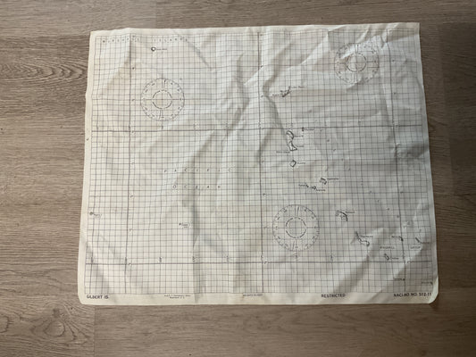 WWII Cloth Survivor Map for Pilot/Lifeboat