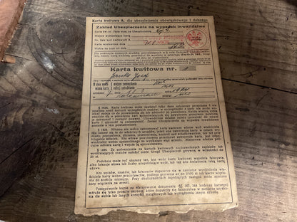 German Occupied Poland Social Insurance Card-Katowice-Eagle and Swastika Stamped