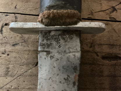Vintage A.H. Hoffritz Elizabeth, N.J. Hunting/Skinning Knife w/Gut-Hook & Stacked Leather Handle