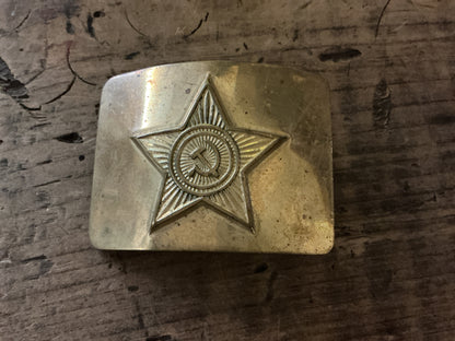 Soviet Army Belt Buckle-Hammer & Sickle Brass Buckle