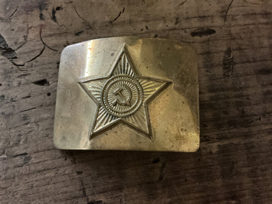Soviet Army Belt Buckle-Hammer & Sickle Brass Buckle