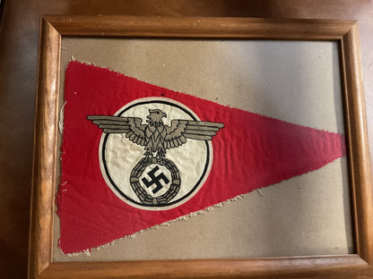Original WWII German NSDAP Single-Sided Vehicle/Desk Pennant