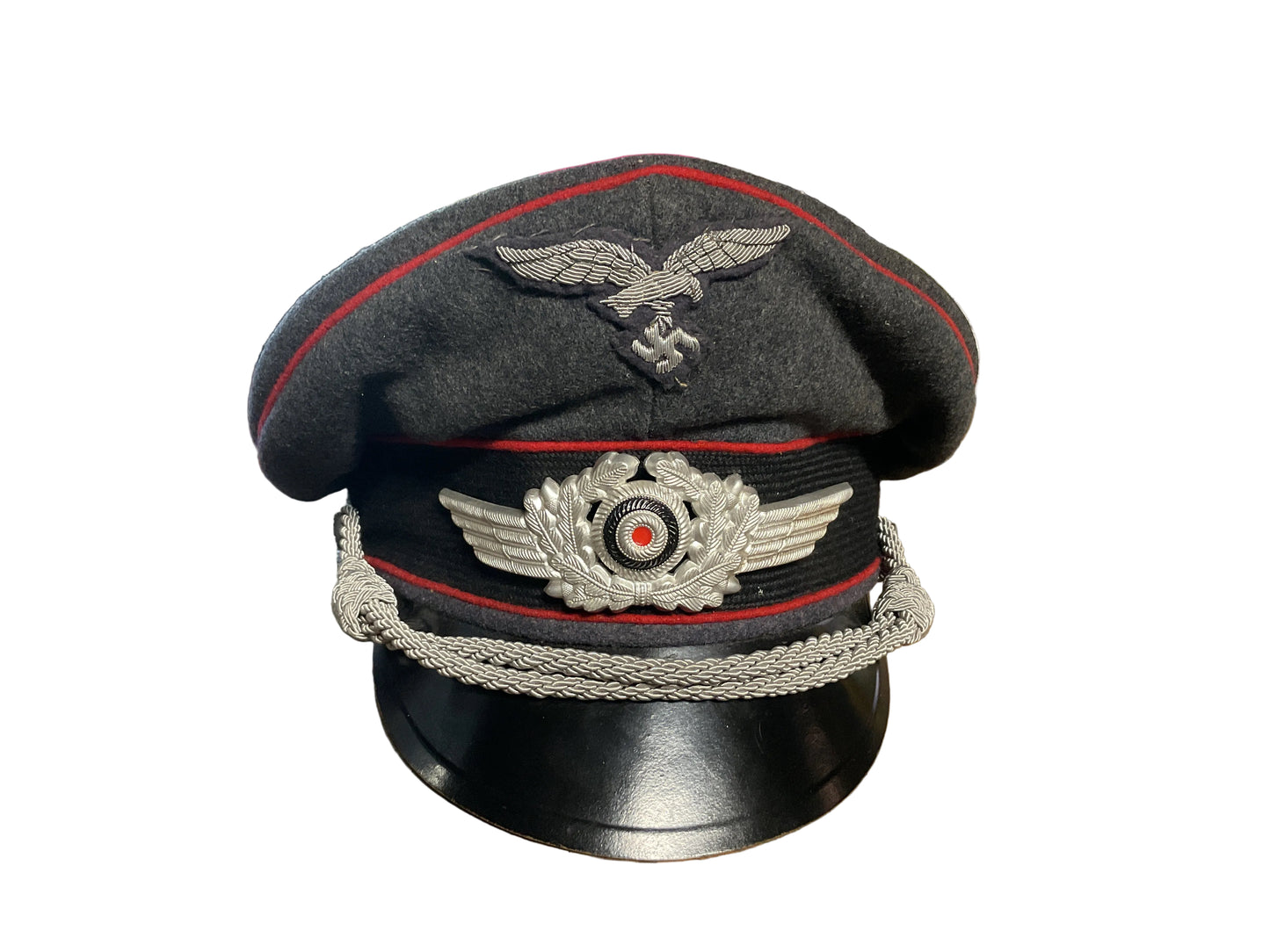 Original WWII German Luftwaffe Officer Flak Visor Cap-Dated 1937-Size 56