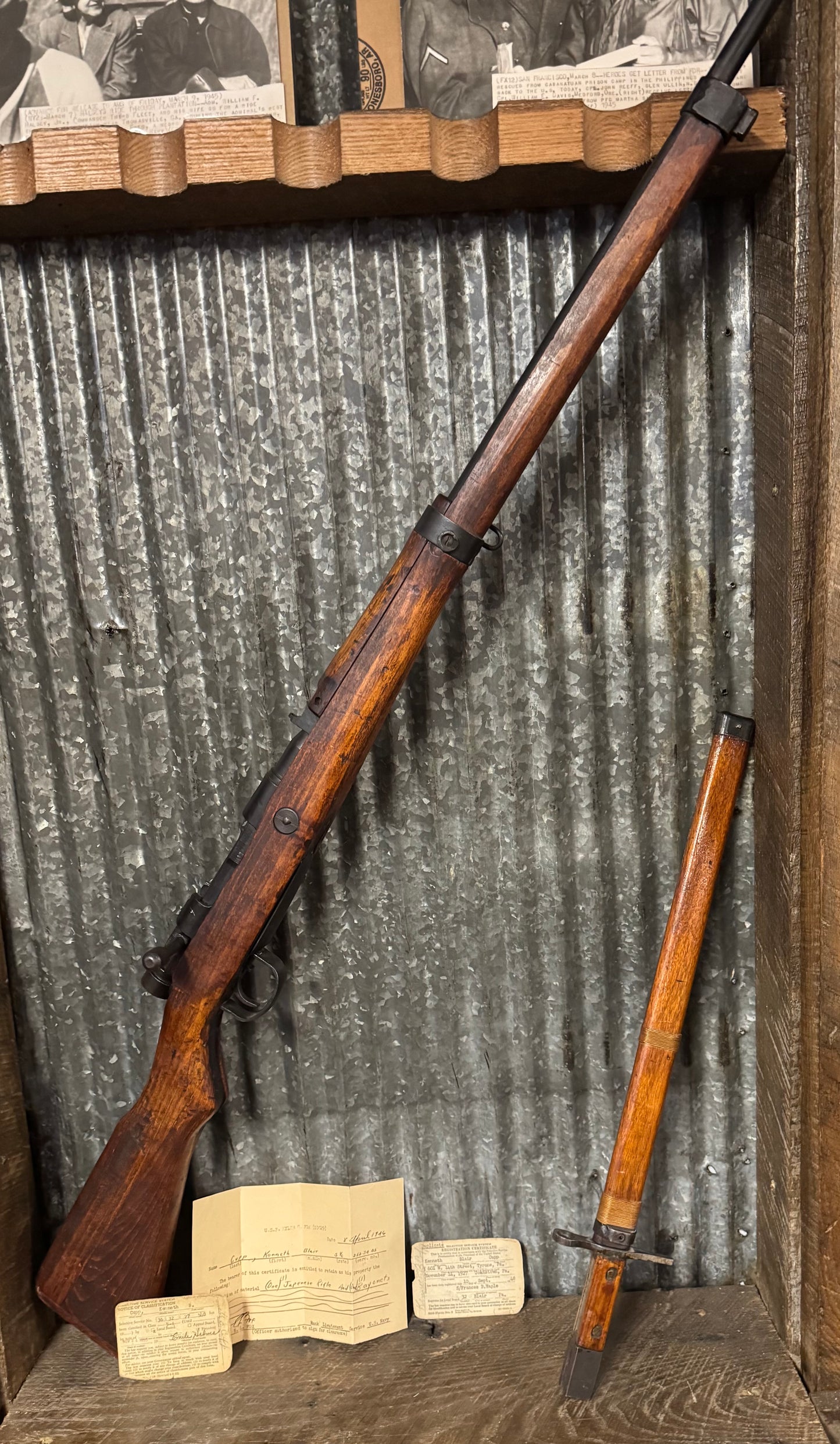 Documented WWII Japanese Rifle and Pacific Grouping brought home from Japan by local veteran Kenneth Blair Cupp