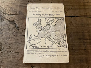 WWI Imperial German Bavarian Infantry Feldpostkarte-“Flying Bavarian Infantry Division” European Campaign Map Postcard