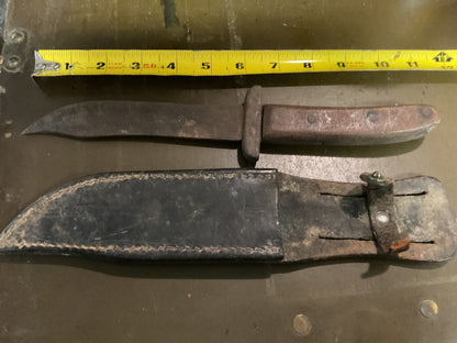 WWII Theatre Knife Heavy Brown Handle