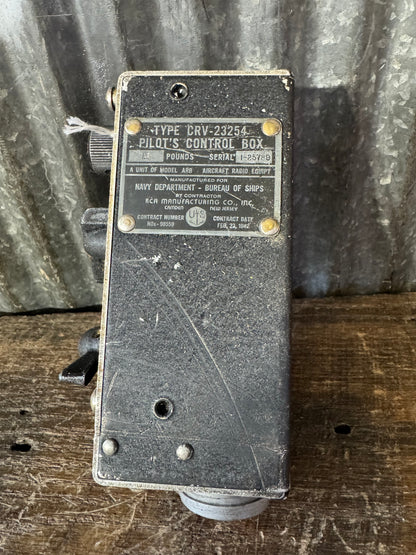 WWII 1942 U.S. Navy RCA CRV-23254 ARB Aircraft Pilot’s Radio Control Box