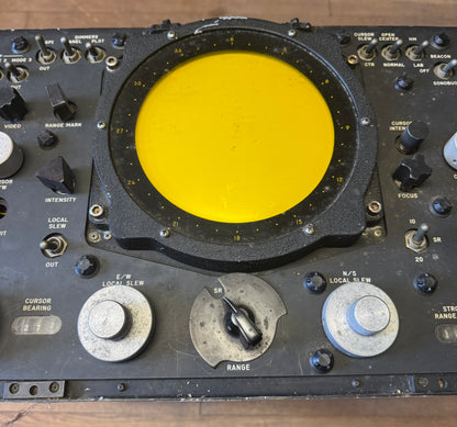 U.S. Navy AN/APS-20B Radar Scope Display Unit – Yellow CRT Screen – Military Aircraft Radar