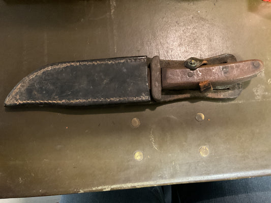 WWII Theatre Knife Heavy Brown Handle