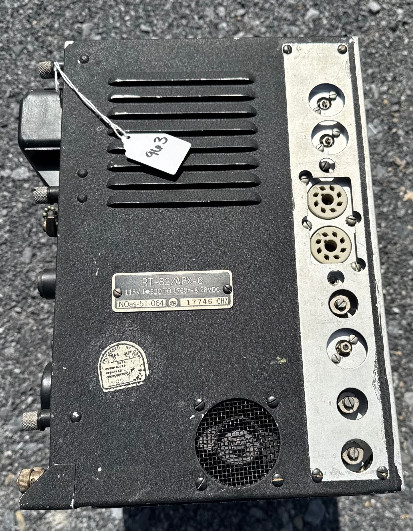 WWII-era U.S. Navy AN/APX-6 Transponder, marked RT-82/APX-6