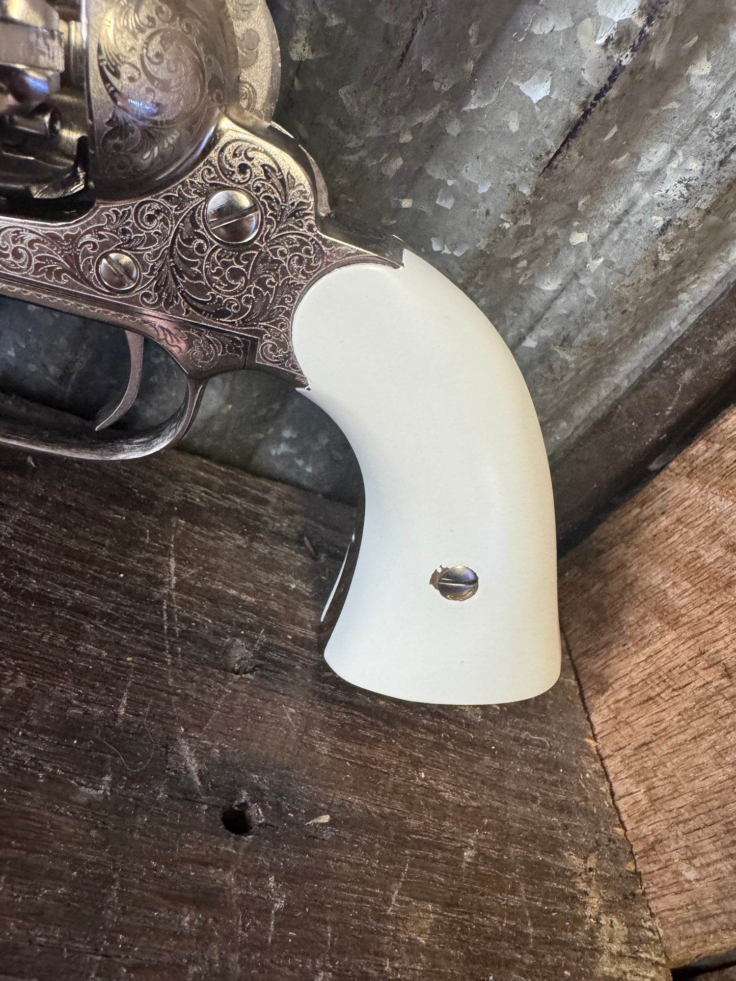 Pietta / Taylor’s Reproduction 1858 Remington- Nickel-Engraved