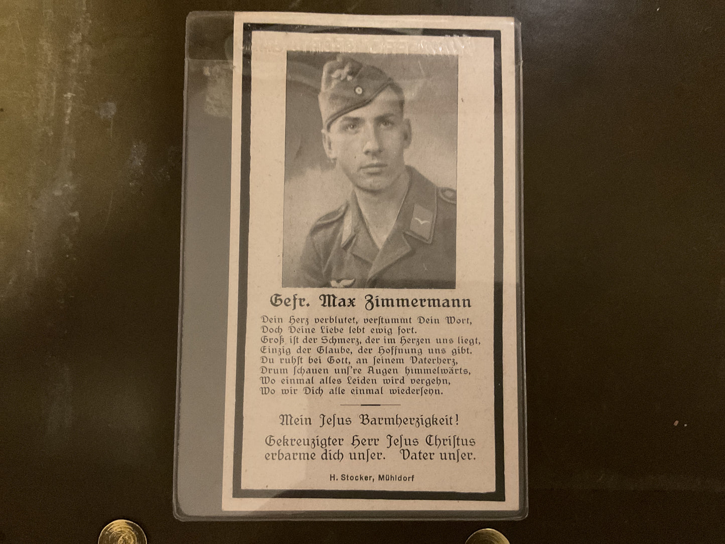 WWII German Death Card Flak Soldier