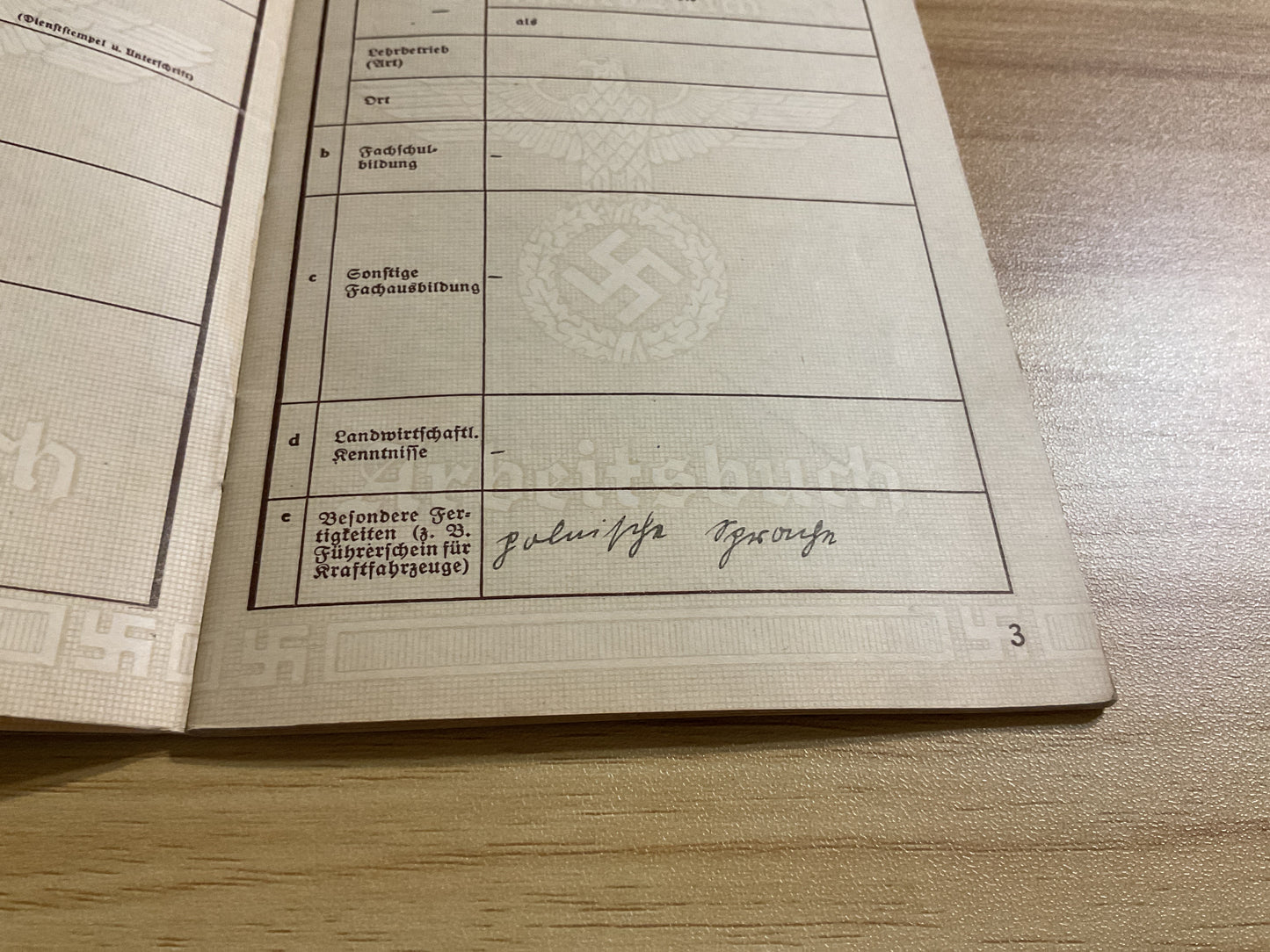 Original WWII German Deutsches Reich Arbeitsbuch-Wilhelm Knupka-Official Employment Book-26 February 1935